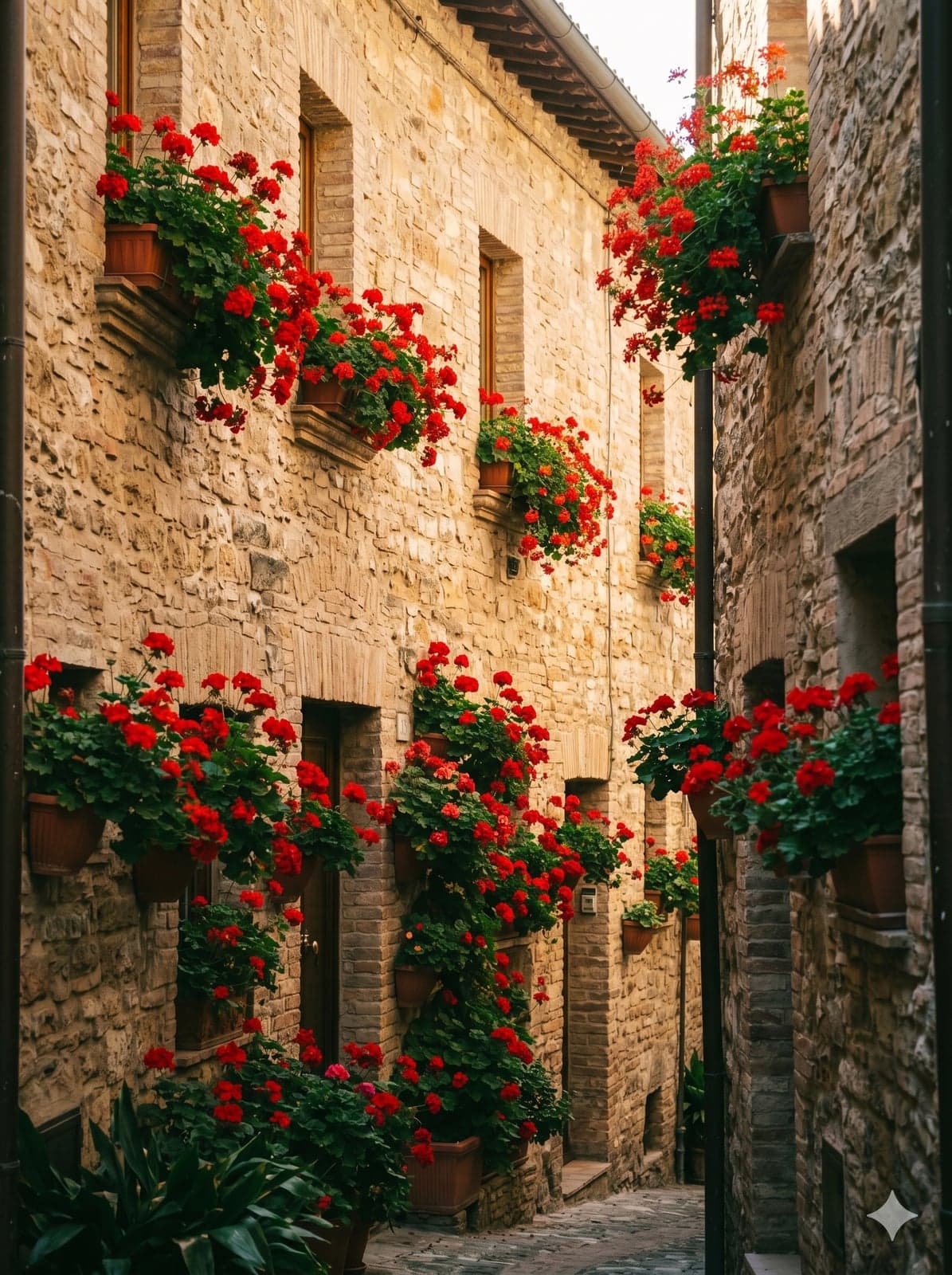 Spello — Flowers on every doorway, year after year.